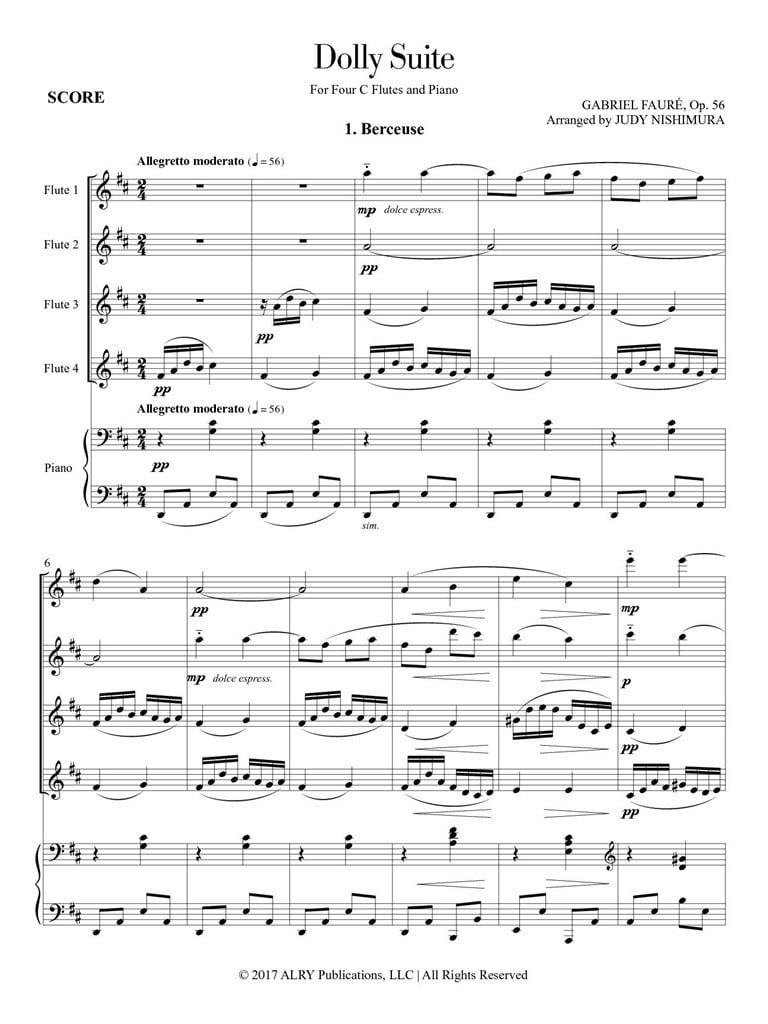 Dolly Suite for Four Flutes and Piano